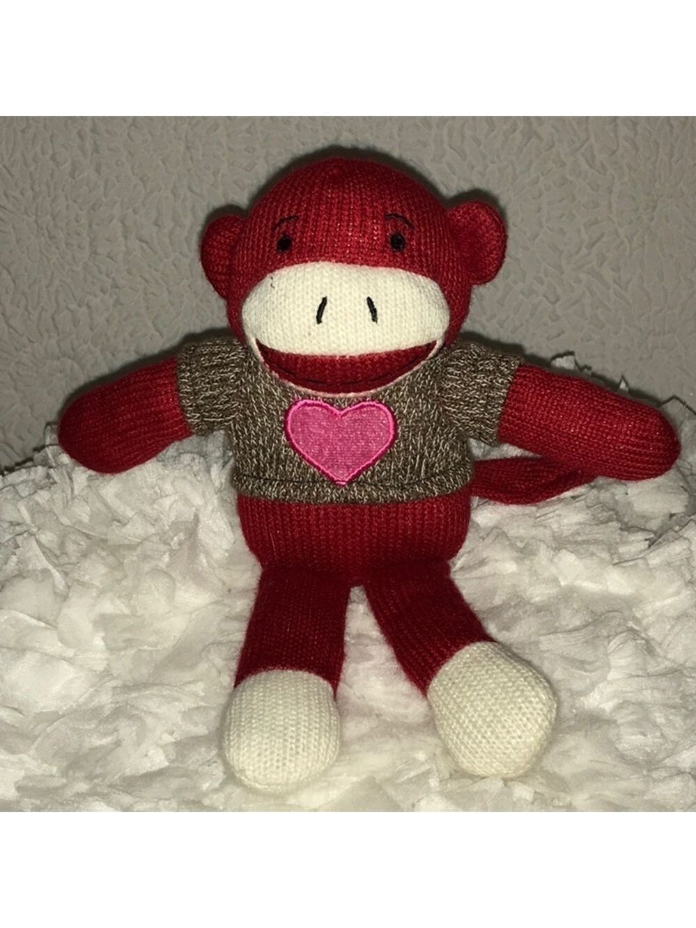 Dan Dee Red Sock Monkey Plush Stuffed Animal